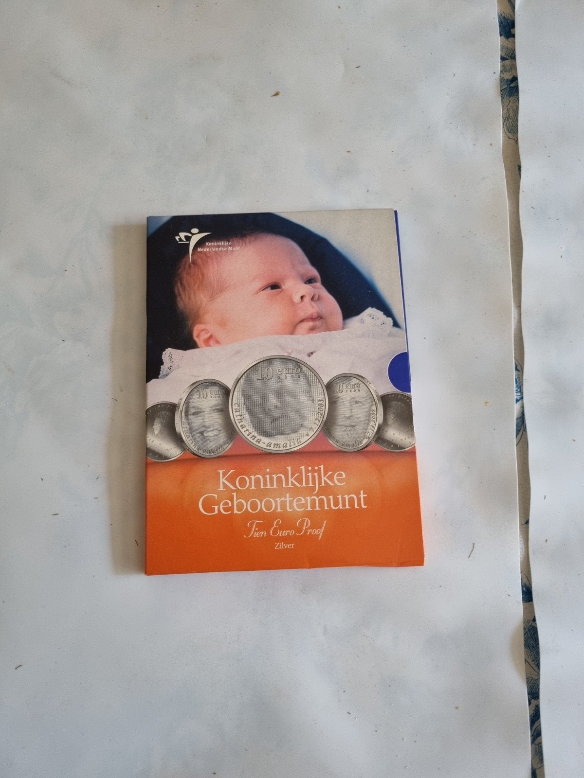 Koninklijke Geboortemunt Catharina-Amalia 2003 Zilver, Koningin Beatrix, Ophalen of Verzenden, Losse munt, Geboorte of Huwelijk