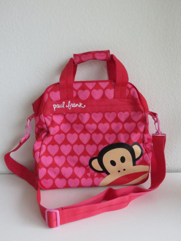 Paul frank schoudertas, schooltas Rood met roze hartjes, Sieraden, Tassen en Uiterlijk, 30 tot 40 cm, Ophalen of Verzenden, Zo goed als nieuw