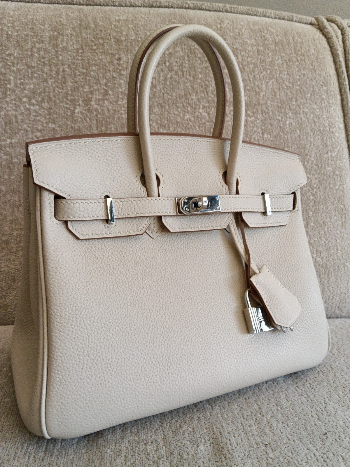 Hermes Birkin 25 Crème Handtas, Sieraden, Tassen en Uiterlijk, Ophalen of Verzenden, Zo goed als nieuw, Handtas