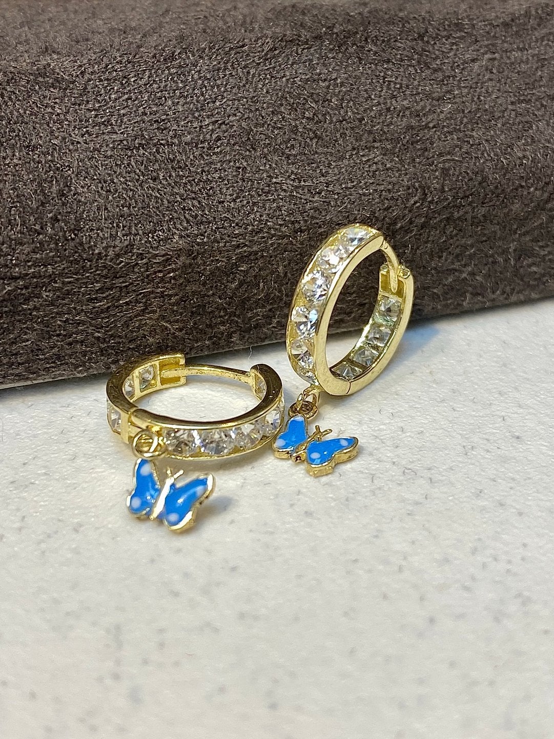14k Gouden Vlinder Oorbellen, Ophalen of Verzenden, Nieuw, Goud