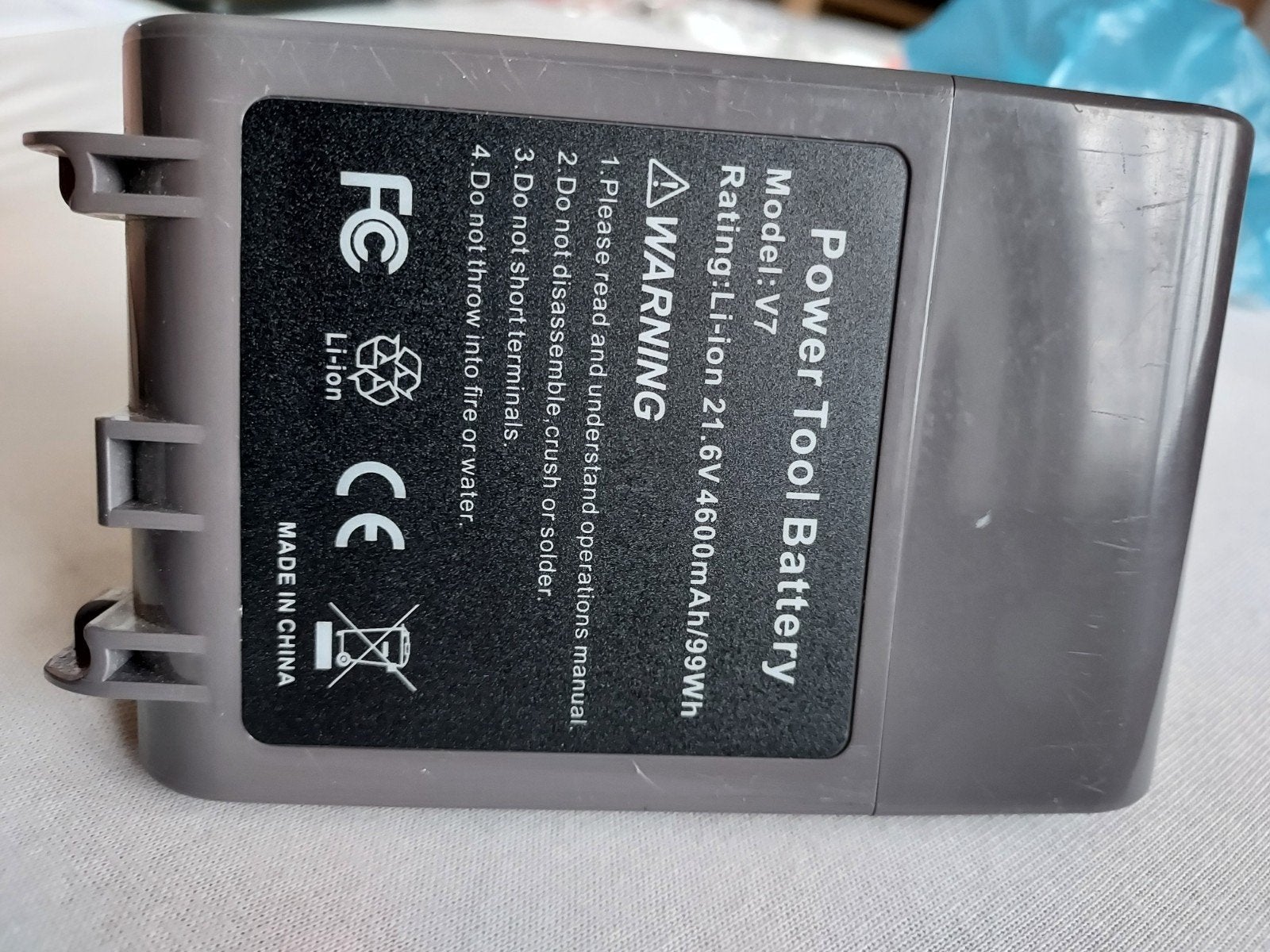 Dyson V7 Accu - Power Tool Batterij 21.6V 4600mAh, Ophalen