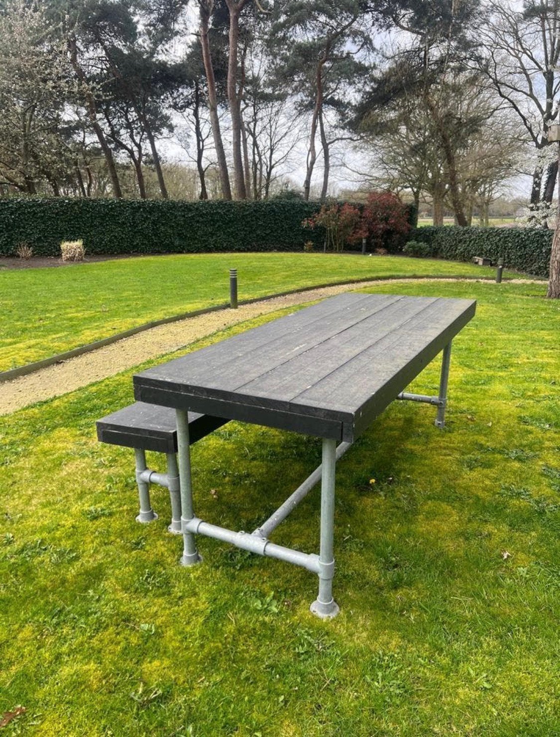 Steigerhout tafel, Ophalen, Zo goed als nieuw, Rechthoekig, 50 tot 100 cm