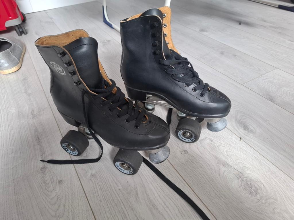 Leren rolschaatsen maat 39, incl beschermers, Overige typen, Dames, Ophalen, Overige merken