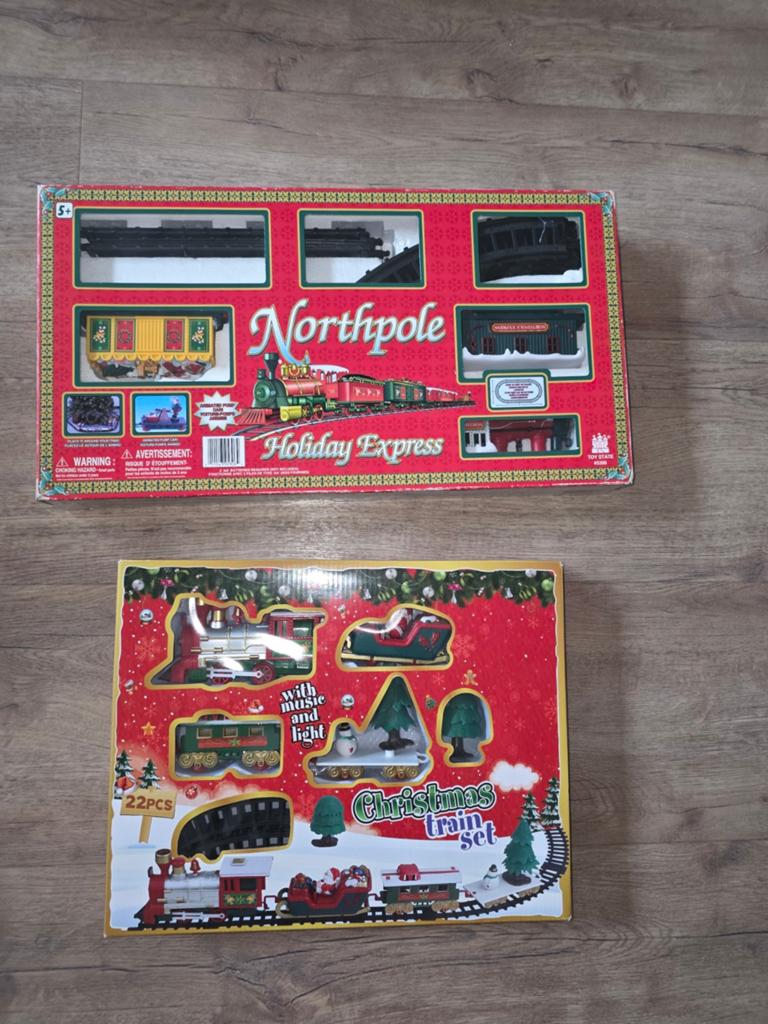 2x Kerst Treinset: Northpole & Christmas, Overige merken, Treinset, Gelijkstroom of Wisselstroom, Nieuw