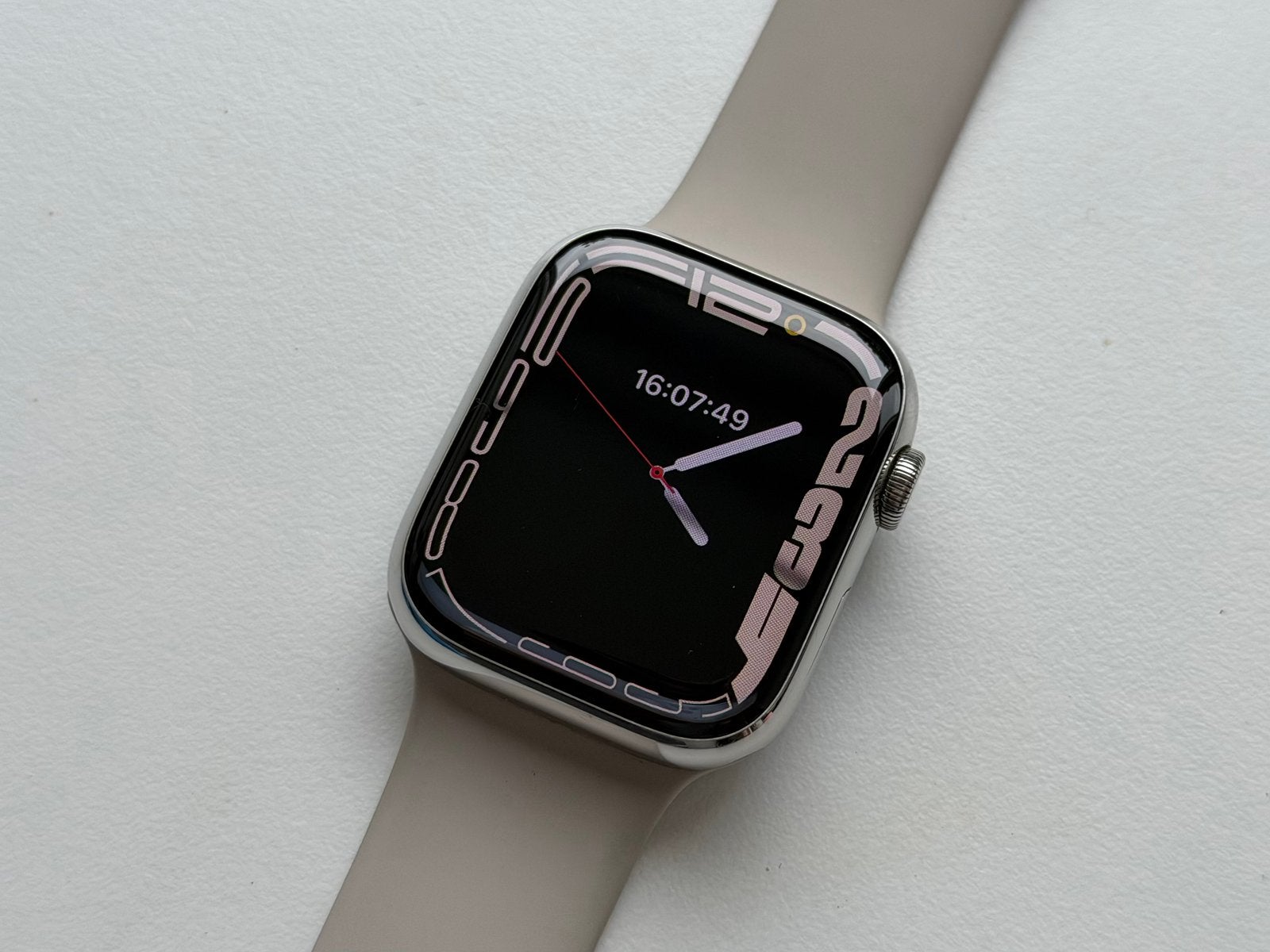 Apple Watch 7 45mm Stainless Steel (RVS), Sieraden, Tassen en Uiterlijk, Ophalen, Hoogte, IOS, Zo goed als nieuw