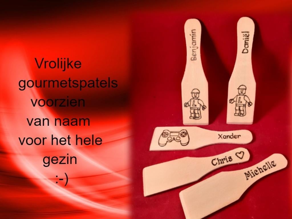 x uniek gepersonaliseerde cadeaus CREAMAR PYROGRAFIE, Ophalen of Verzenden, Nieuw, Feestartikel, Overige