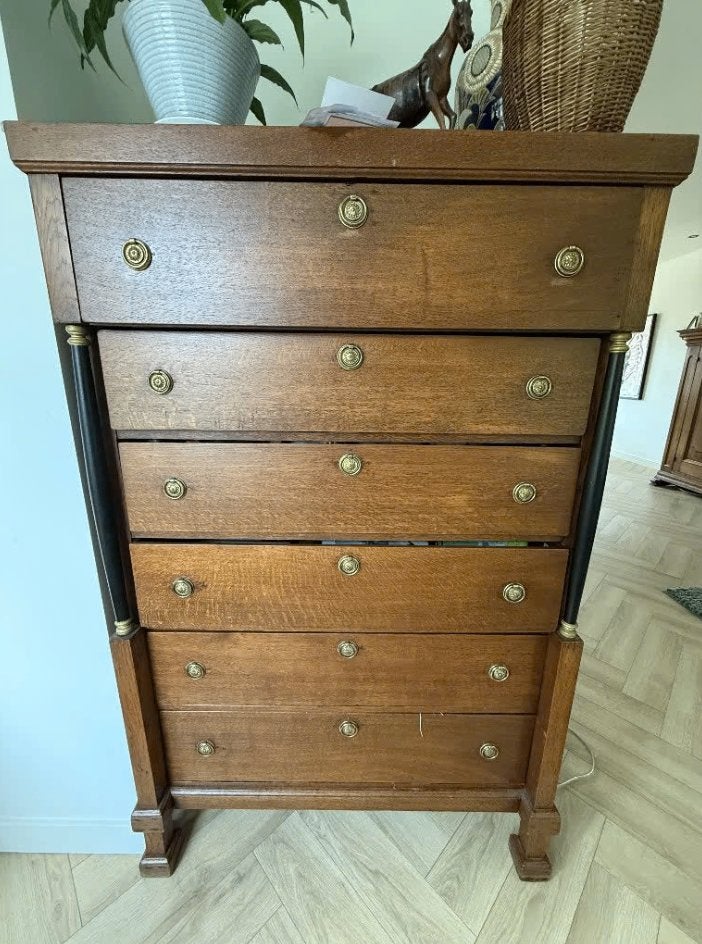 Chiffonière in Empire-stijl | Hout | 6 lades, Ophalen