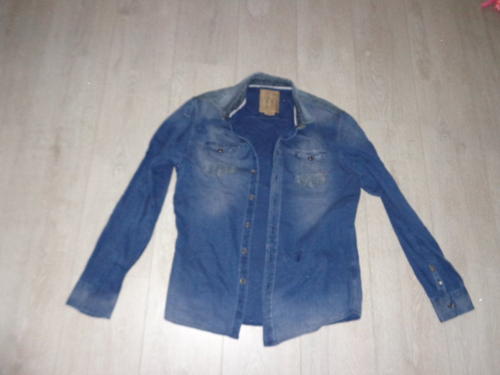donkerblauw heren spijkeroverhemd van PEARLY KING, maat M, Ophalen of Verzenden, Zo goed als nieuw, Blauw, Halswijdte 39/40 (M)
