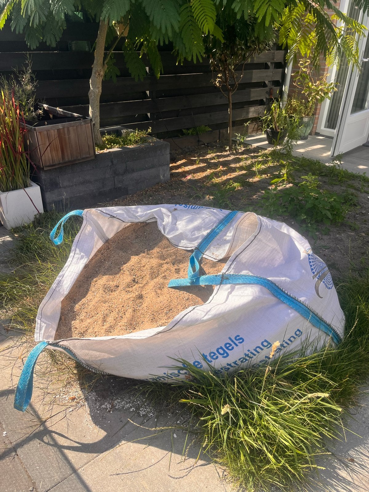 Big bag met ophoogzand/straatzand, Tuin en Terras, Zand, Ophalen, Gebruikt, Straatzand