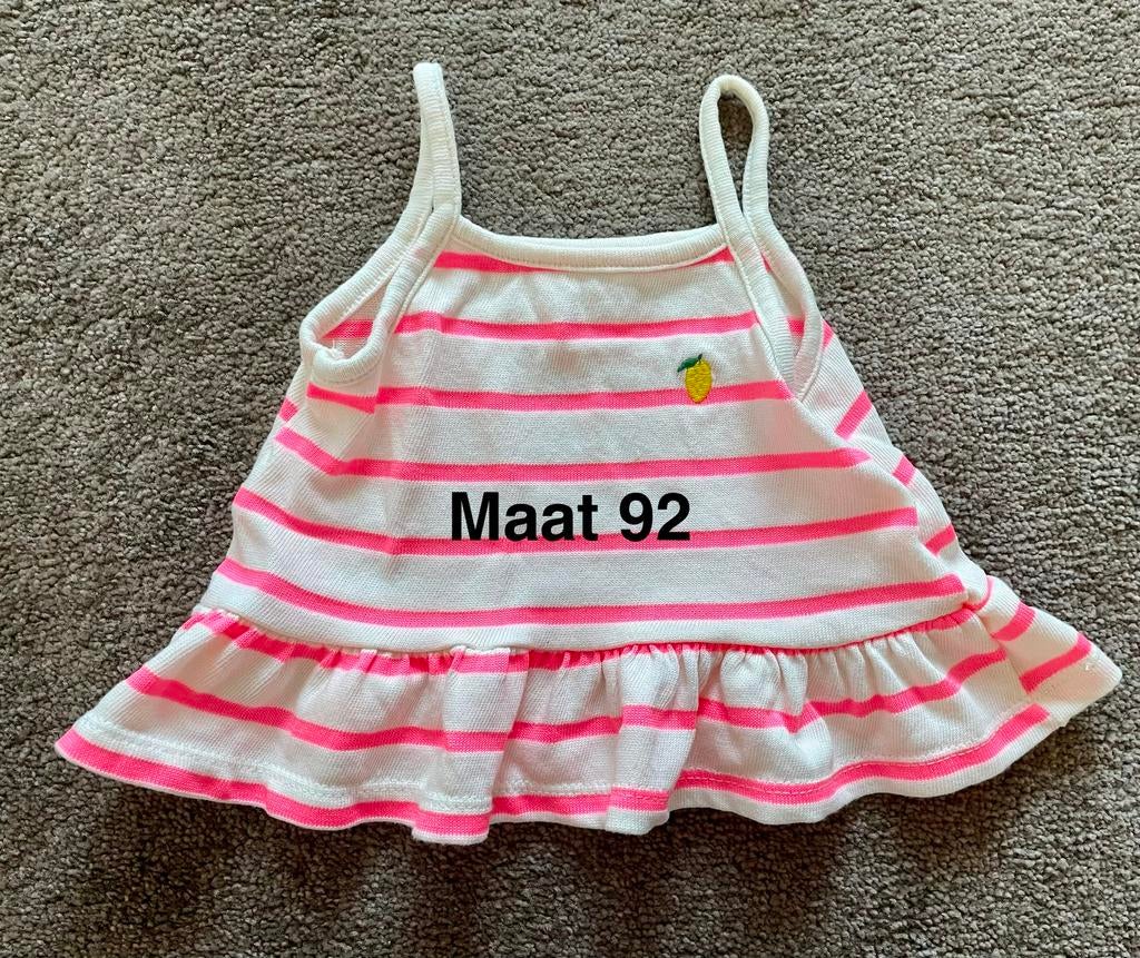 Wit hemdje met neon roze strepen Maat 92 Zara, Ophalen of Verzenden, Nieuw, Meisje, Shirt of Longsleeve