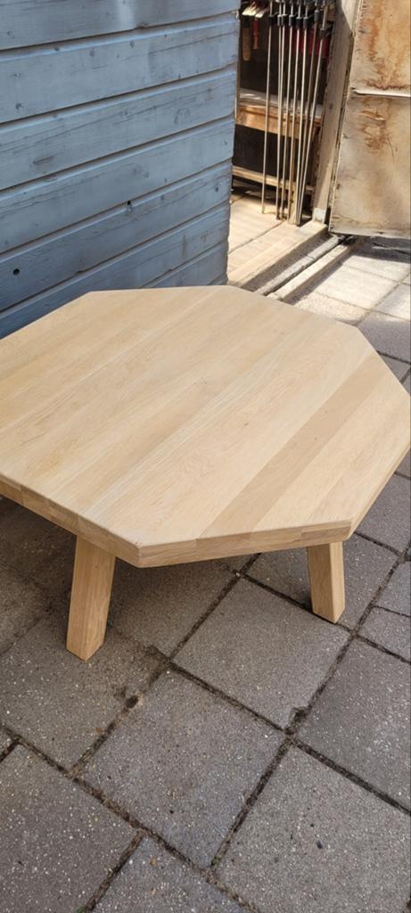 massief eiken salontafel, Huis en Inrichting, Tafels | Salontafels, Ophalen, 100 tot 150 cm, Eikenhout, 50 tot 100 cm