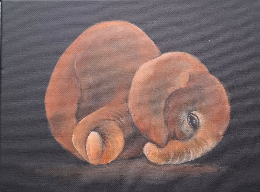 schilderijtjes Olifanten 24x18cm, Ophalen of Verzenden