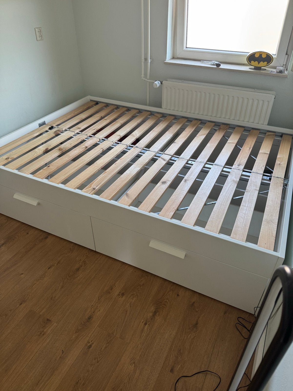 IKEA Brimnes bed 140x200 met 4 lades, Ophalen, Gebruikt, Wit, Tweepersoons