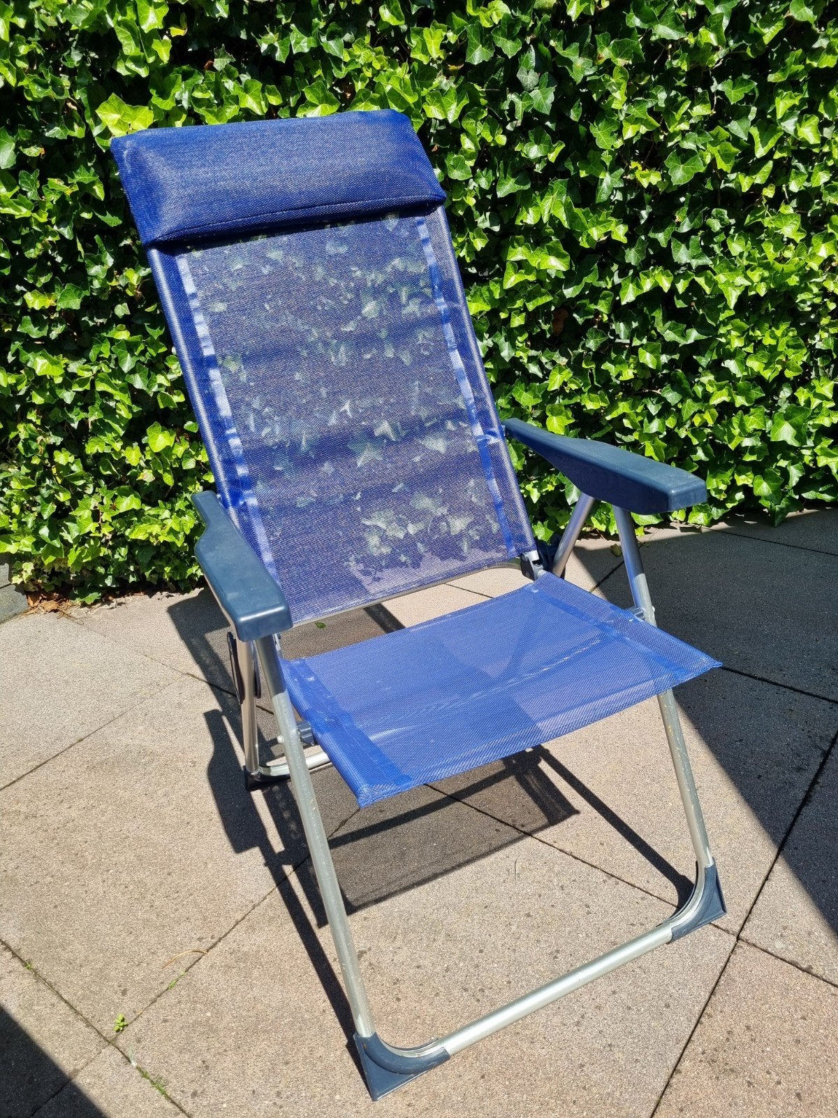 Campingstoel tuinstoel inklapbaar blauw, Ophalen, Gebruikt, Campingstoel