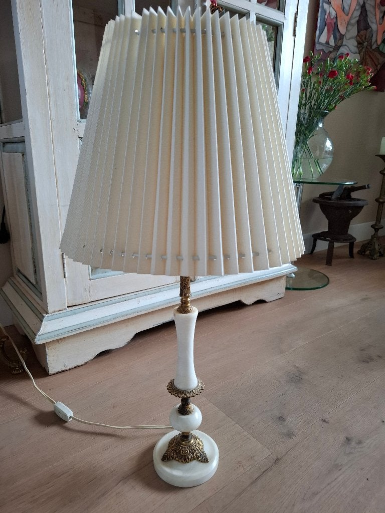 Lamp, oud, antiek, marmeren voet, Ophalen, Gebruikt, Overige stijlen, Wit