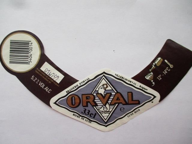 bieretiket Belgie 7-5 (15J) orval, Ophalen of Verzenden, Gebruikt, Overige typen, Overige merken