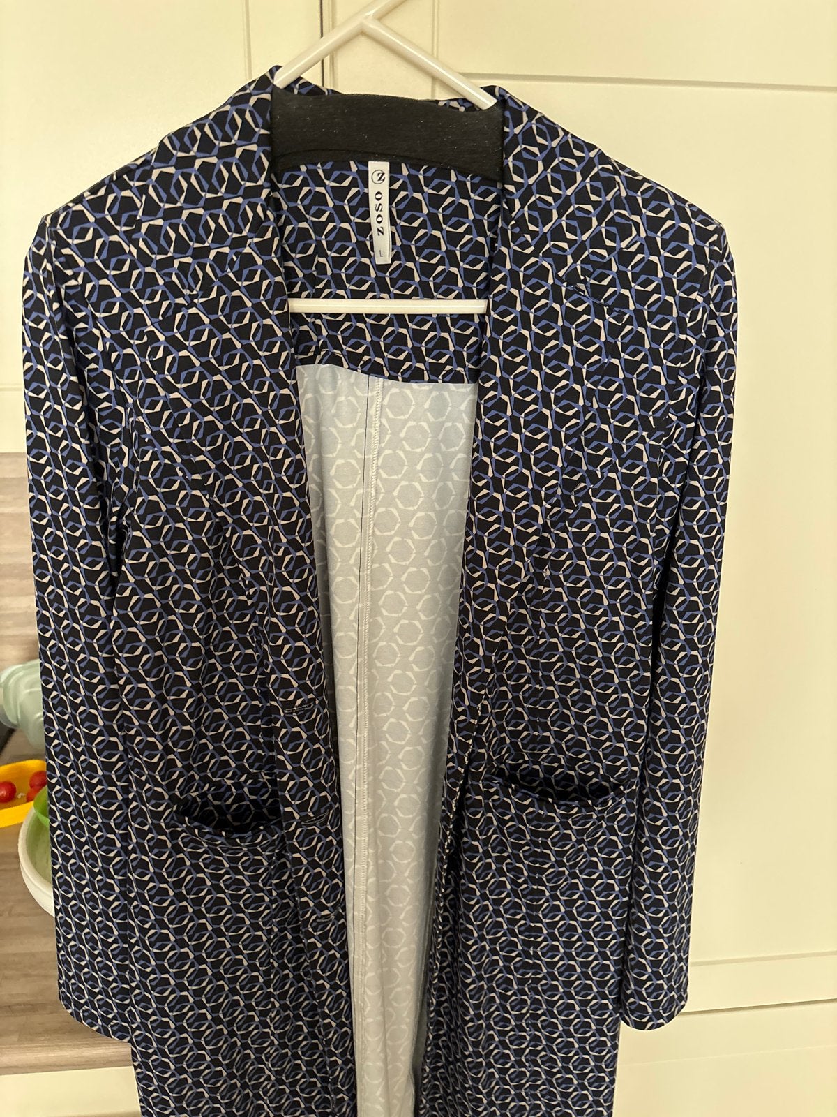 ZOSO zomerblazer met geometrische print - Maat L, Kleding | Dames, Jurken, Blauw, Maat 42/44 (L), Ophalen of Verzenden, Zo goed als nieuw