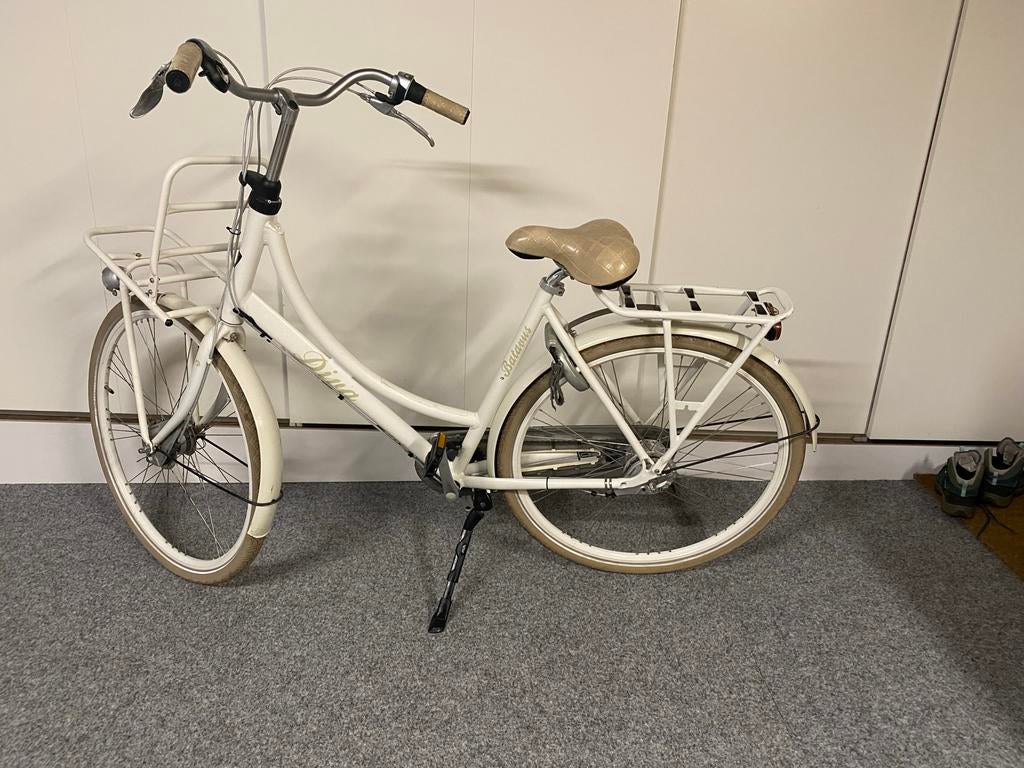 Batavus Diva damesfiets, wit, Fietsen en Brommers, Fietsen | Dames | Damesfietsen, Ophalen, Gebruikt, Velgrem, Versnellingen