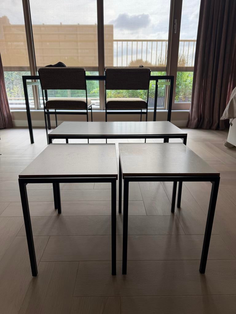 Pastoe bijzettafeltjes - Set van 3, Huis en Inrichting, Ophalen, Gebruikt, 55 tot 75 cm, Rechthoekig