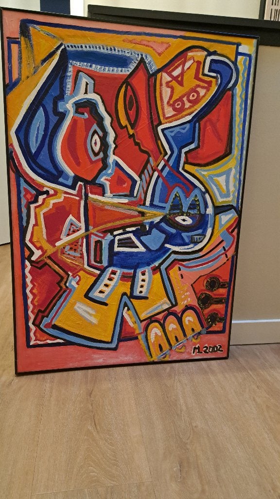 T.k.a. acryl op board 70x100, Ophalen, Overige materialen, Acrylverf, Overig onderwerp