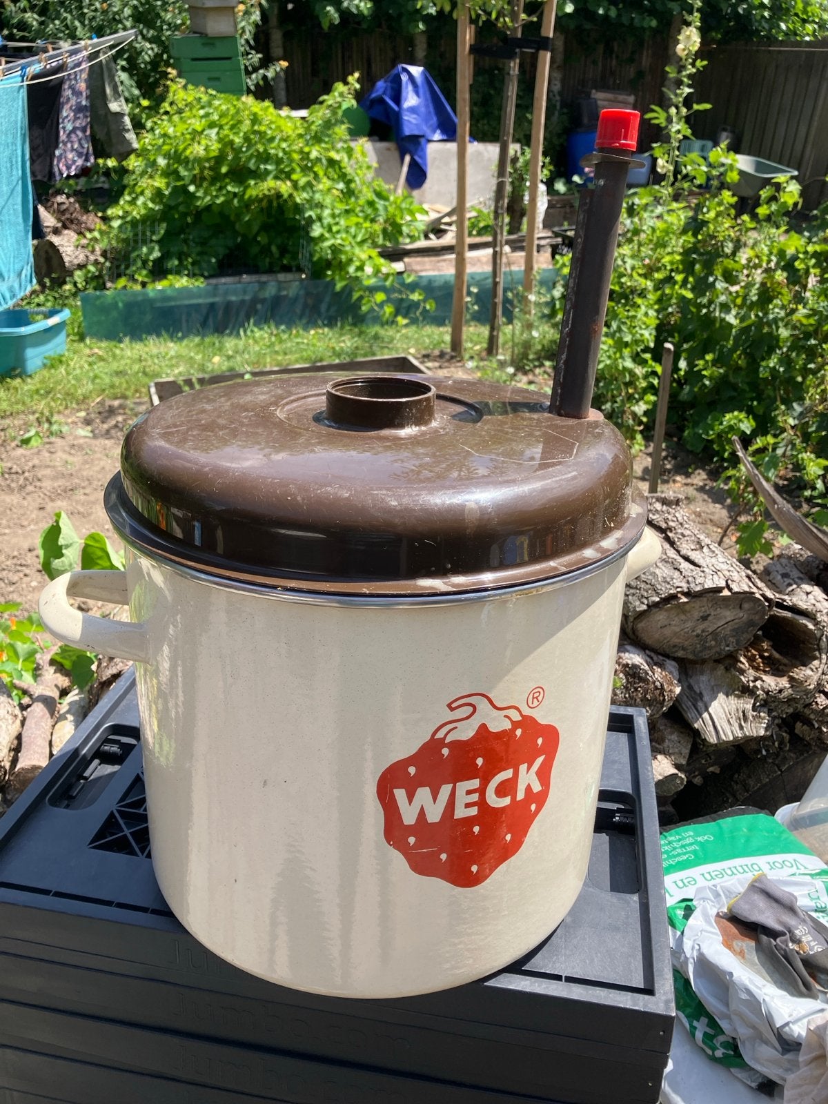 Weckpan - Inmaakpan - Emaille - Vintage, Gebruikt, Met deksel, Ophalen of Verzenden, Kookpan