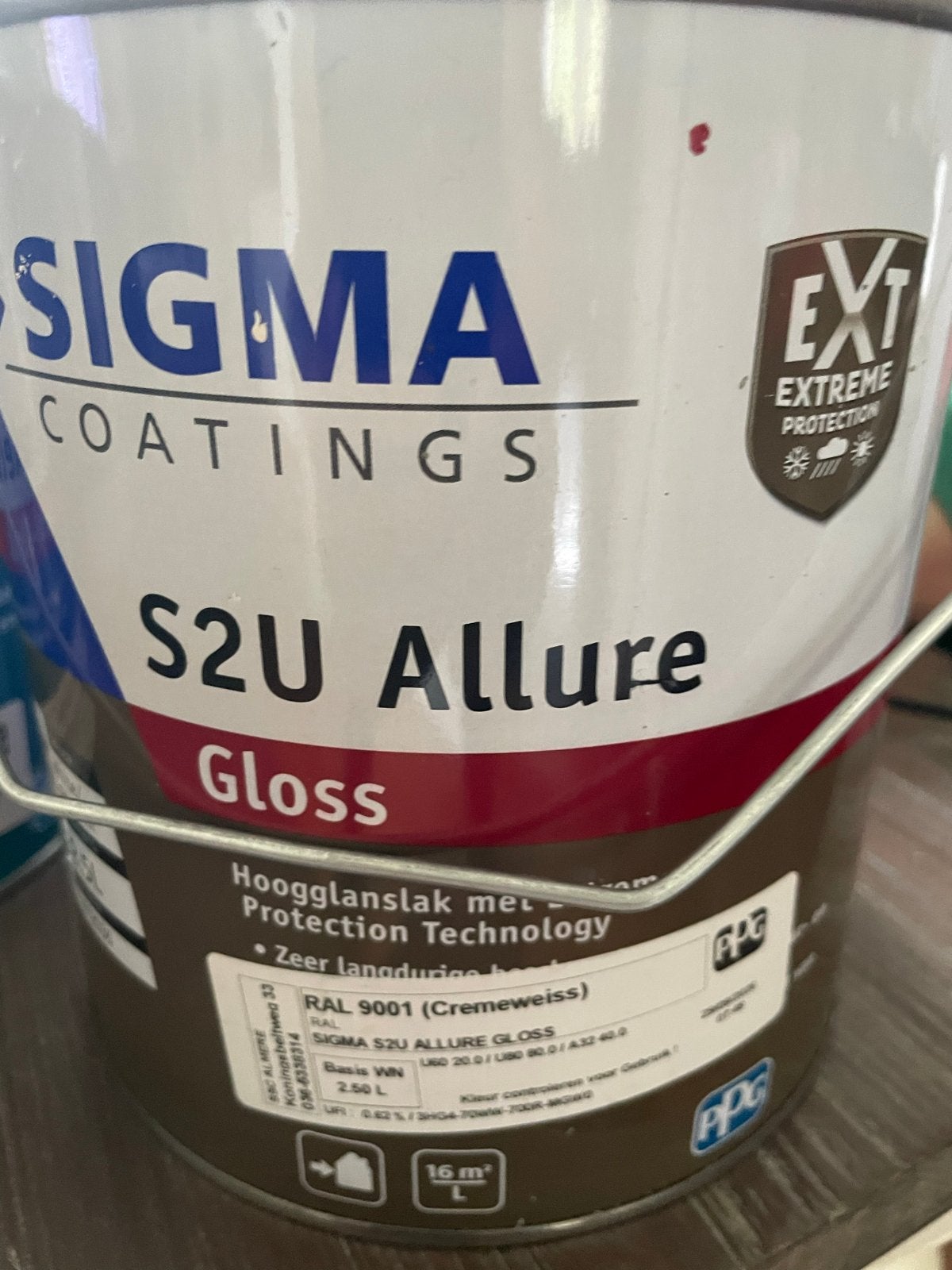 Sigma S2U Allure Gloss RAL 9001 - 2.5L Hoogglanslak, Wit, Nieuw, Ophalen of Verzenden, Lak