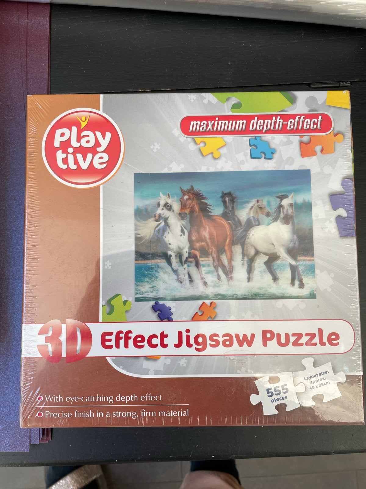 Nieuwe Playtive 3D Effect Jigsaw Puzzel Paarden 555 stukjes, Ophalen of Verzenden, 500 t/m 1500 stukjes, Nieuw, Rubik's of 3D-puzzel