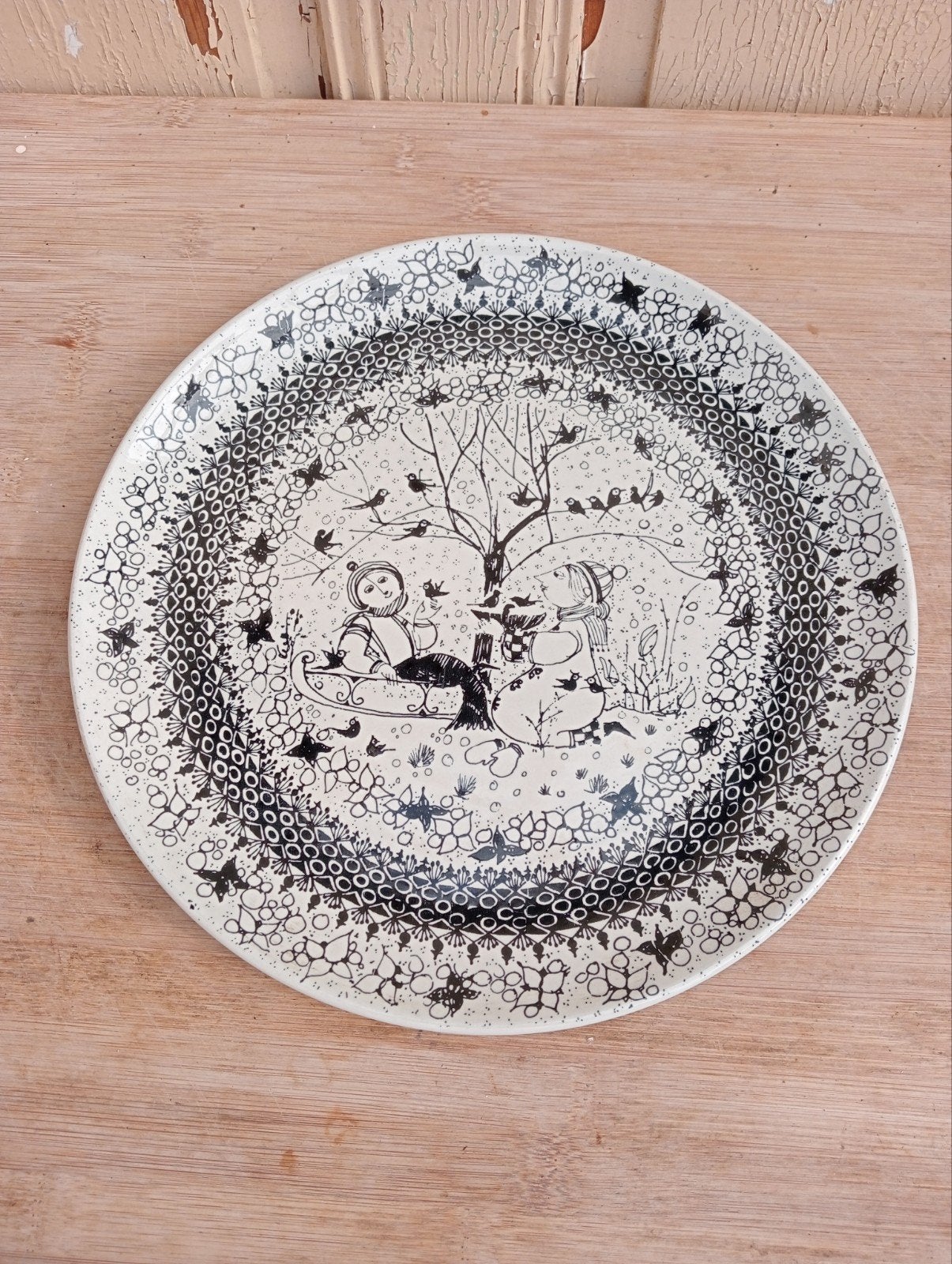 Decoratieve wandplaat "Winter" van Bjorn Wiinblad, Ophalen of Verzenden