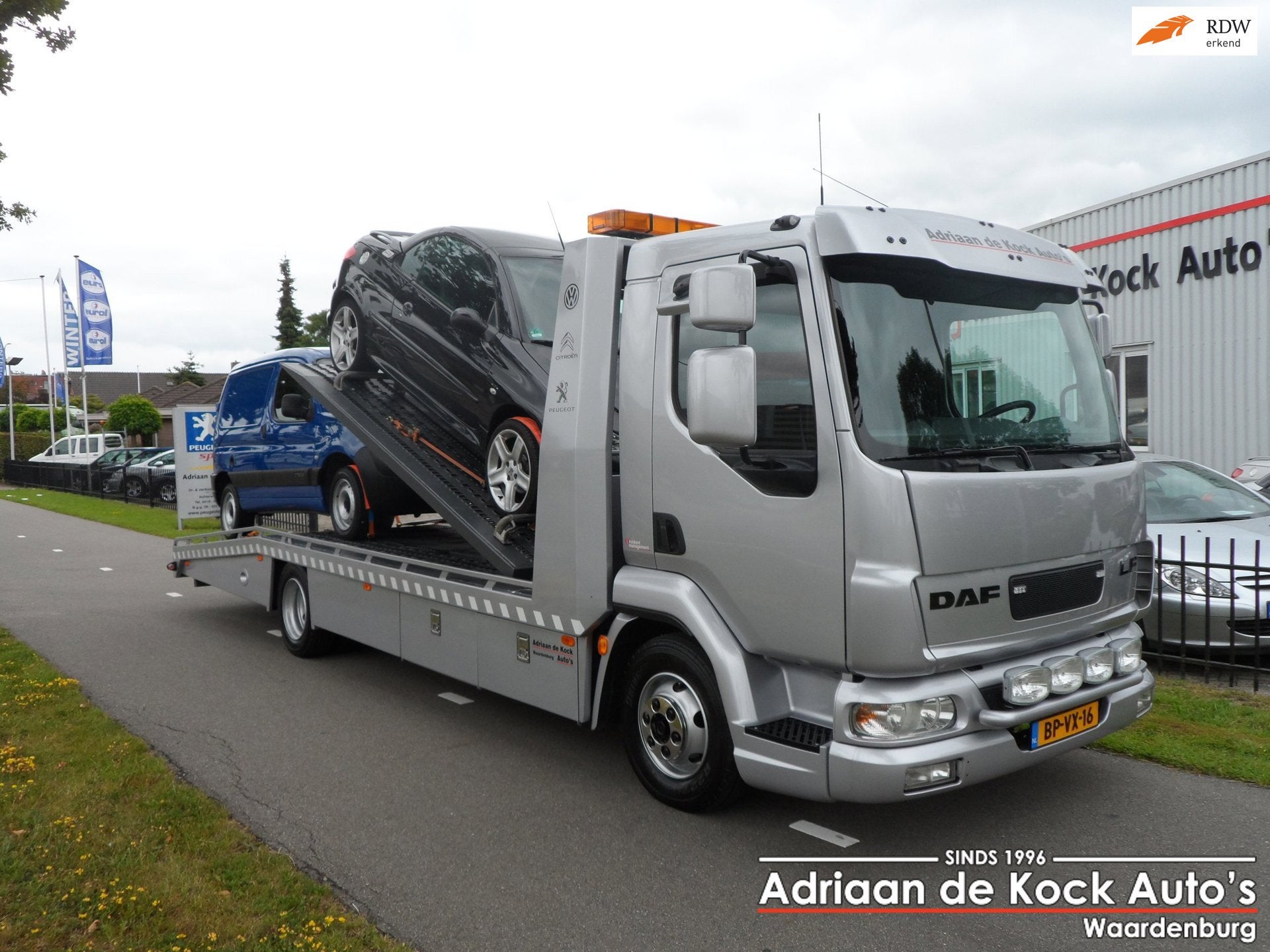 Daf LF 45 180PK 6-Cil Thijhof Autotransporter 2-Lader, Achterwielaandrijving, Zwart, Stoelverwarming, Bedrijf