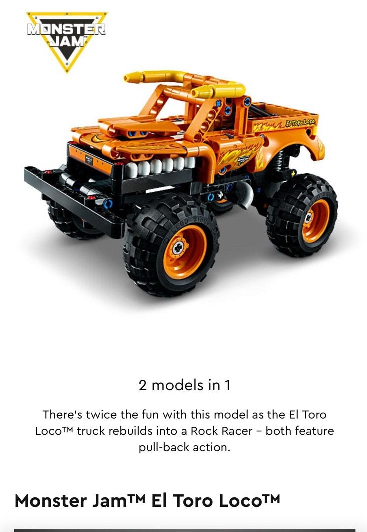 Lego Technic 42135 Monster Jam El Toro Loco, Kinderen en Baby's, Speelgoed | Duplo en Lego, Compleet, Lego, Ophalen of Verzenden
