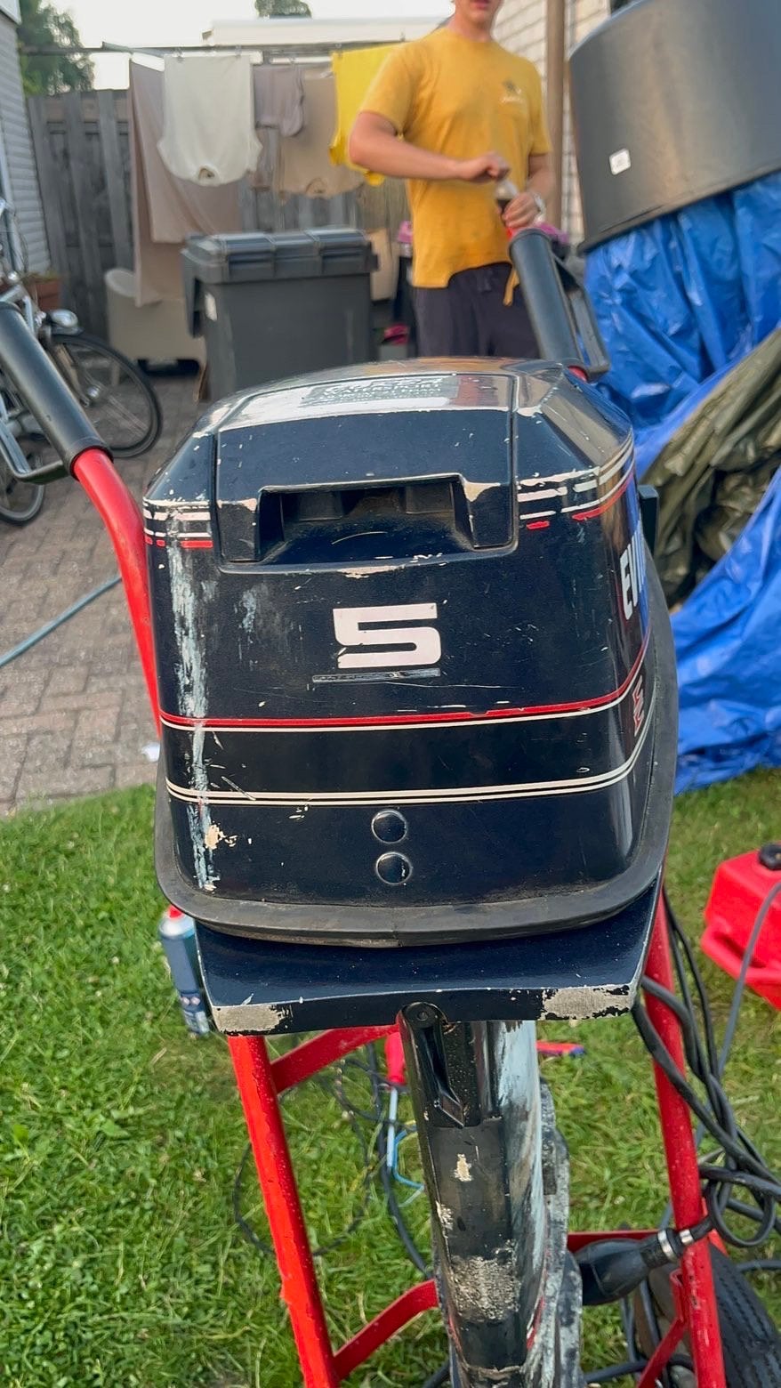 Evinrude 15pk 2takt met afstandbediening opknapper, Watersport en Boten, Ophalen, Zo goed als nieuw, Motor en Techniek, Motorboot