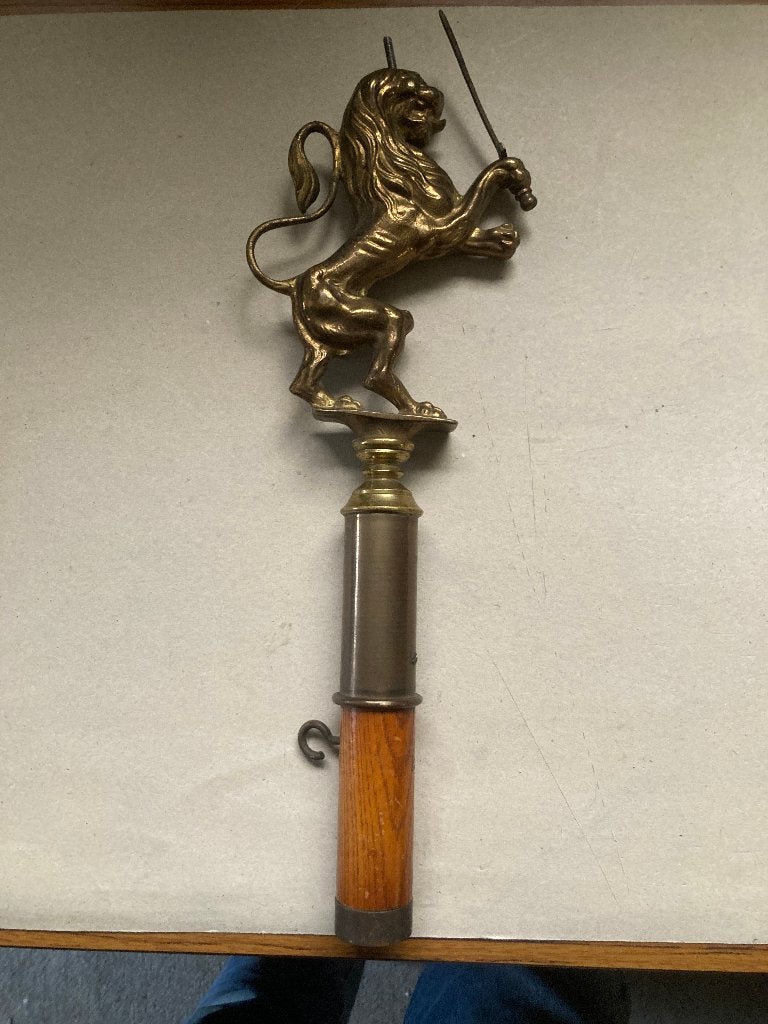 T.K. Oude vlaggenstok ornament Vaandel ornament van koper, Ophalen of Verzenden