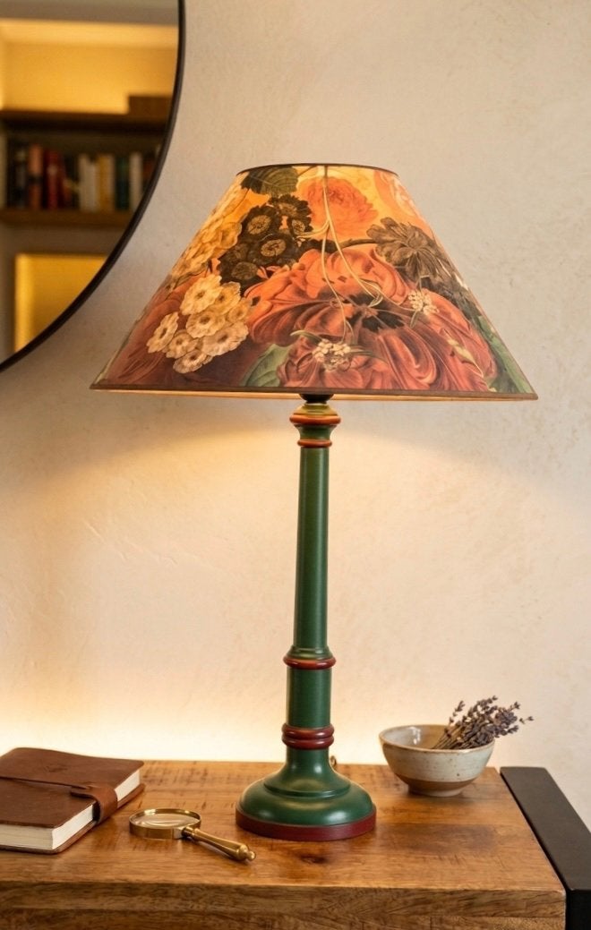 Prachtige zware vintage tafellamp of schemerlamp, Groen, Ophalen of Verzenden, Schemerlamp, Vintage