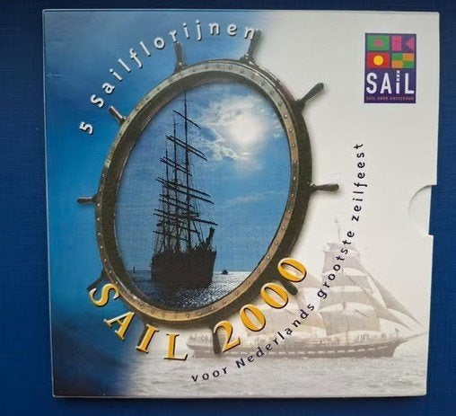 Munten NL 2000 Sail Amsterdam in Cassette 31-07, Postzegels en Munten, Munten | Nederland, Ophalen of Verzenden, Koningin Beatrix