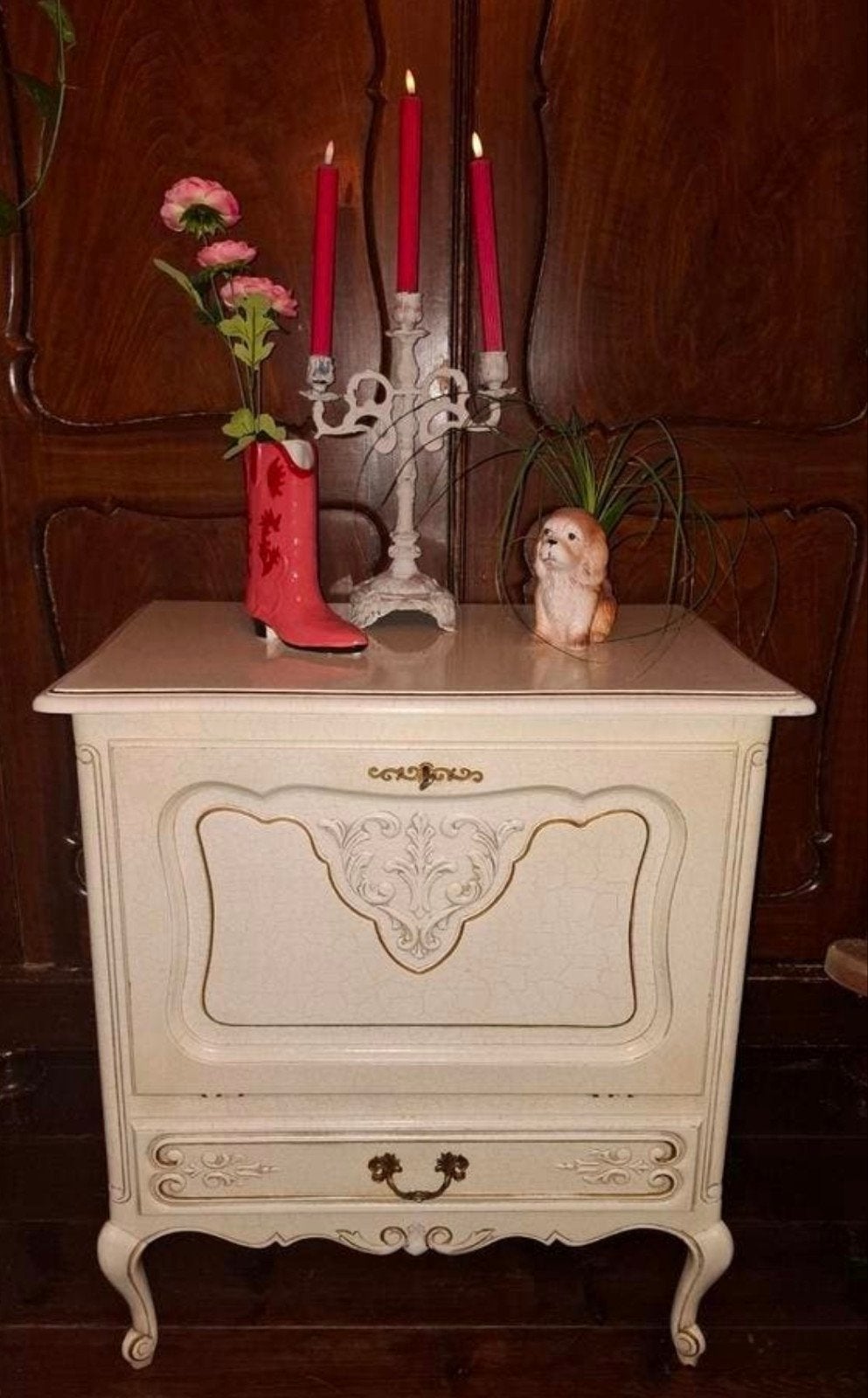 Queen ann kastje wit vintage dressoir ladekast klepkast, Huis en Inrichting, Kasten | Ladekasten, Ophalen, Gebruikt, 50 tot 100 cm