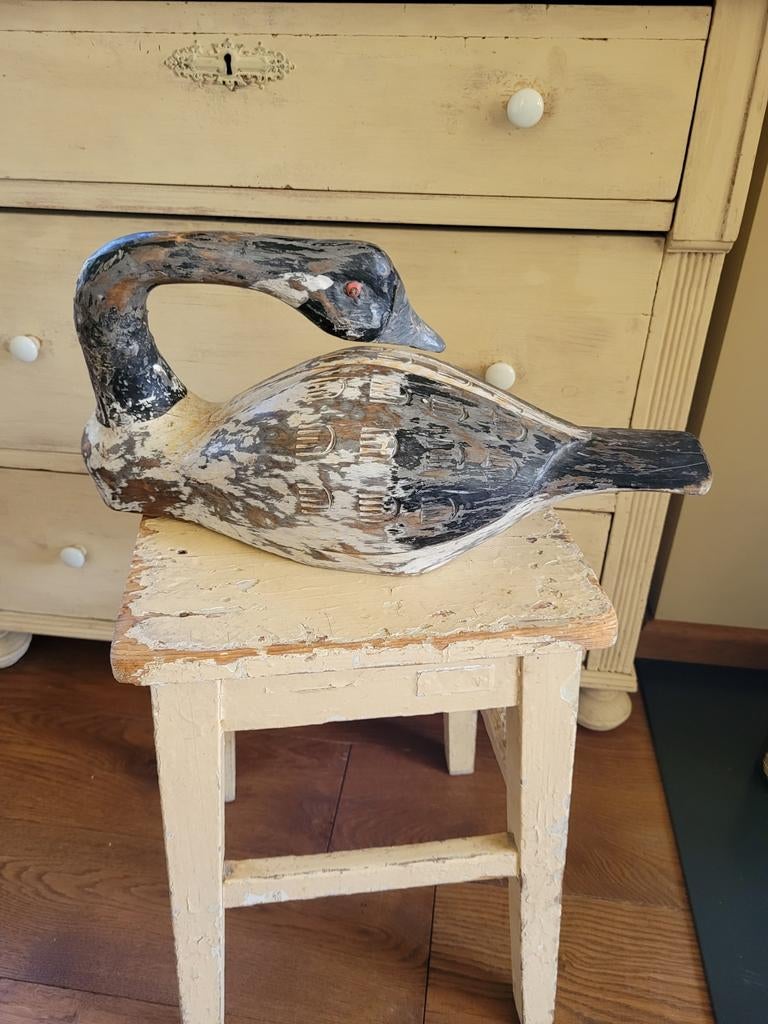 Grote oude houten lokvogel decoy gans lokeend, Ophalen of Verzenden