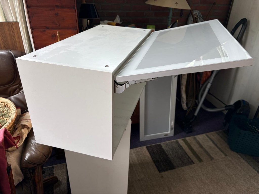 Ikea bovenkastjes met melkglas deurtjes, Huis en Inrichting, Keuken | Keukenelementen, Ophalen, Wit, 50 tot 100 cm, Zo goed als nieuw