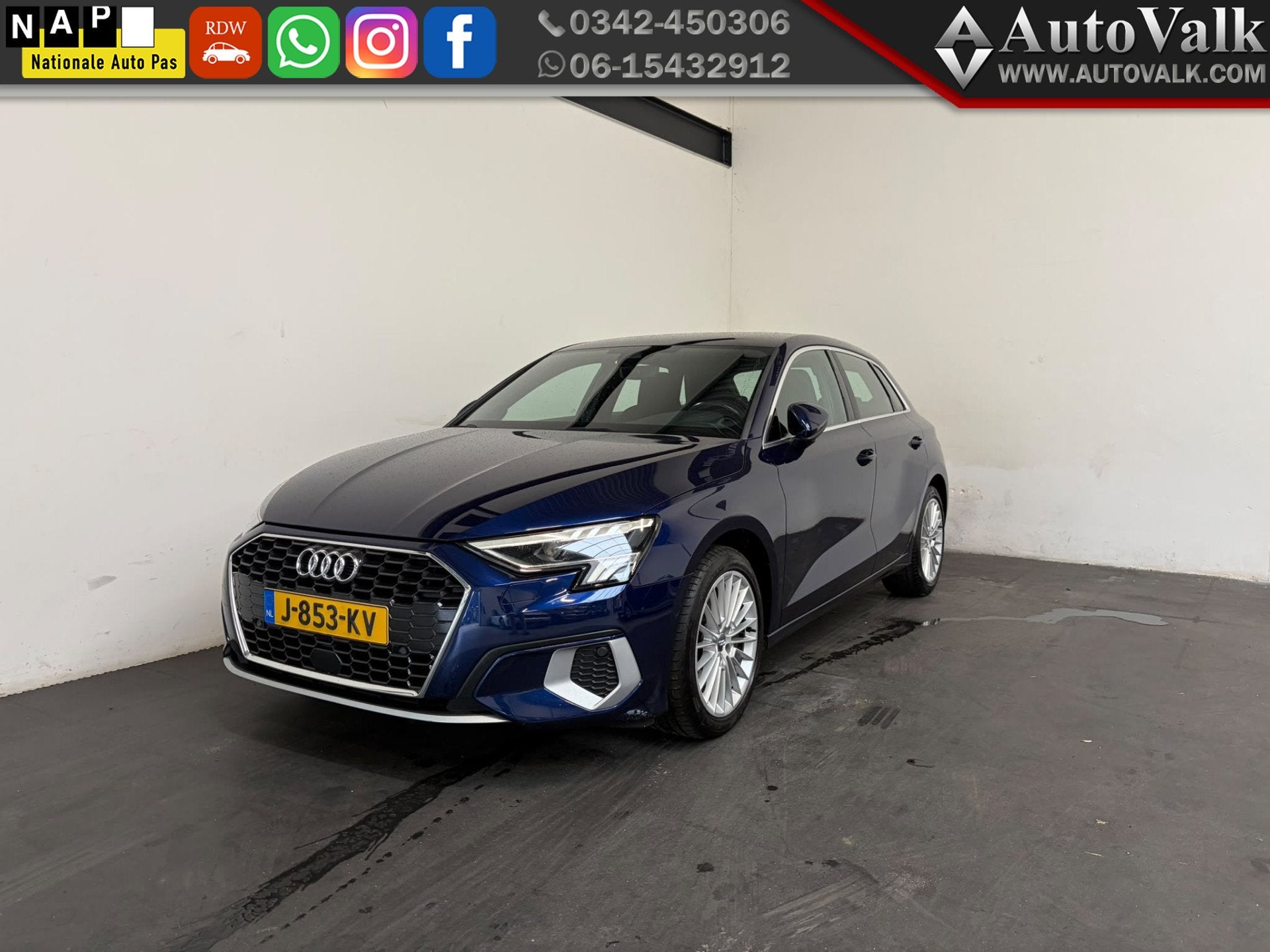 Audi A3 Sportback 35 TFSI Business edition (bj 2020), Auto's, 4 cilinders, Blauw, Bedrijf, 690 kg