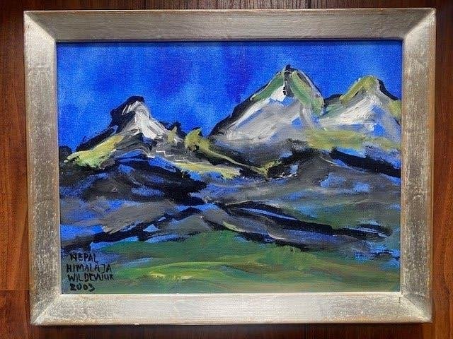 Acryl/canvas, Maya Wildevuur 1944-2023, Nepal Himalaja, 2003, Acrylverf, Doek, Ophalen of Verzenden, Gedateerd