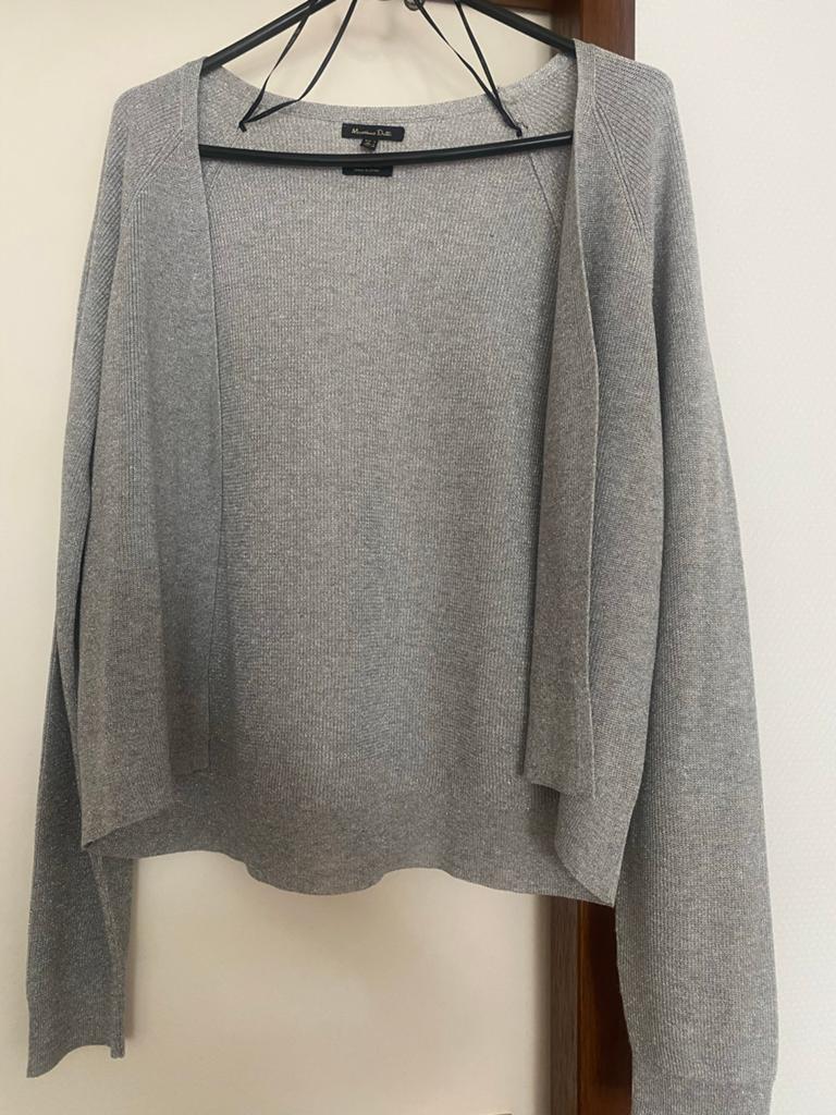 Massimo Dutti bolero vestje lichtgrijs maat 38, Ophalen of Verzenden, Nieuw, Maat 38/40 (M), Grijs