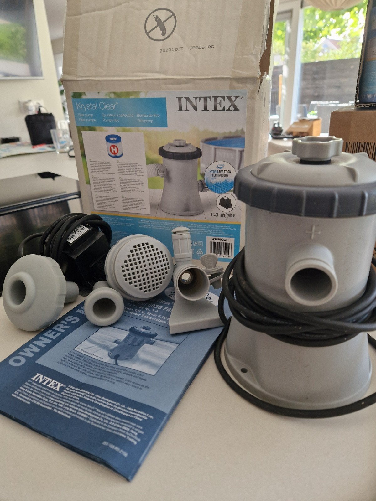 Intex Krystal Clear filterpomp met extra filters, Ophalen, Gebruikt, Zwembadpomp