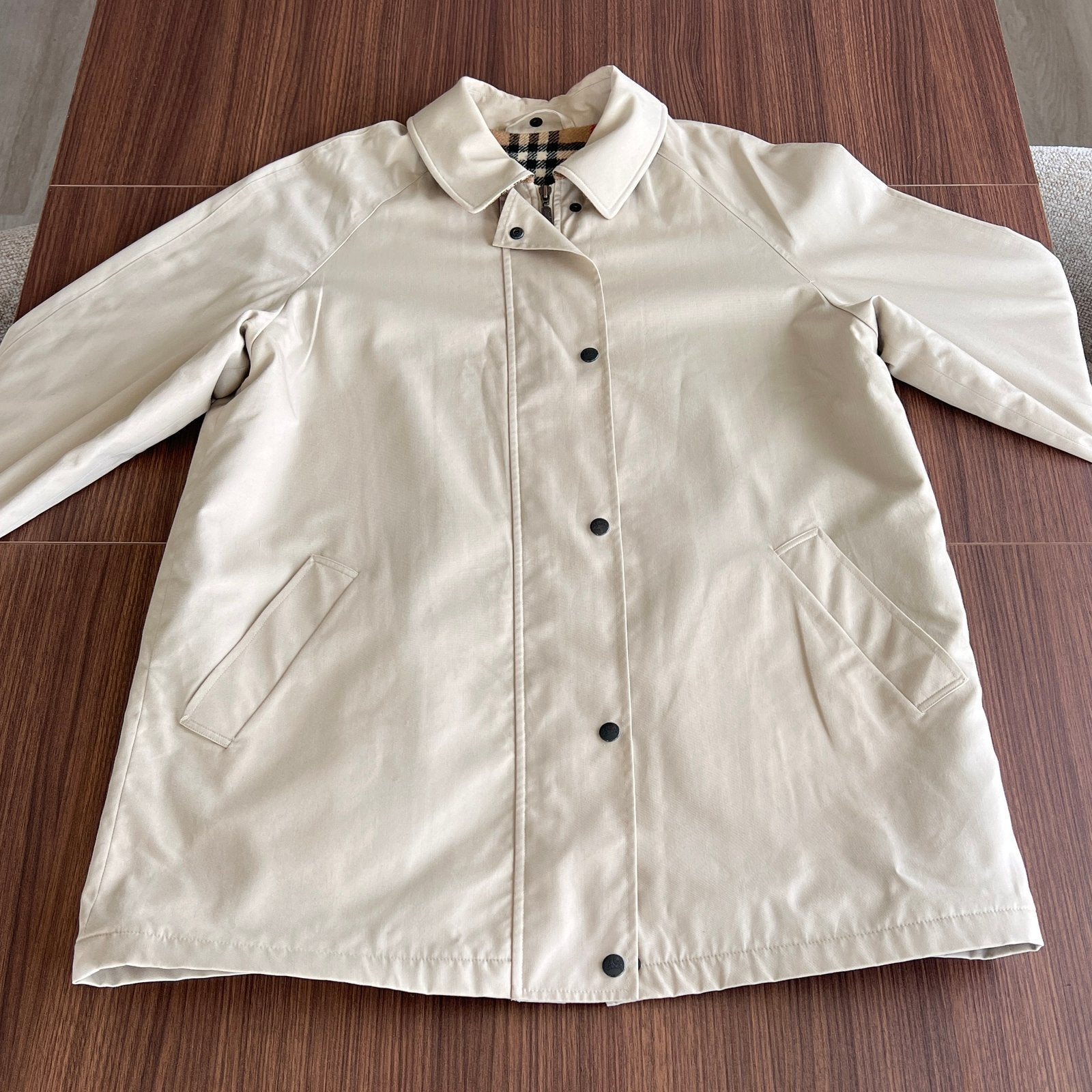 Burberry Jas/Sjaal (Maat L), Ophalen of Verzenden, Gedragen, Maat 52/54 (L), Beige