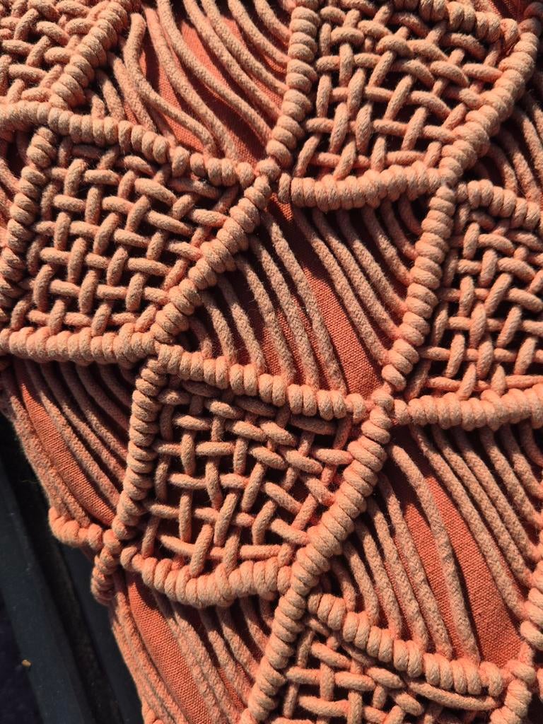 HKliving Macrame Kussen - Terracotta, Huis en Inrichting, Ophalen, Zo goed als nieuw, Overige kleuren, Vierkant