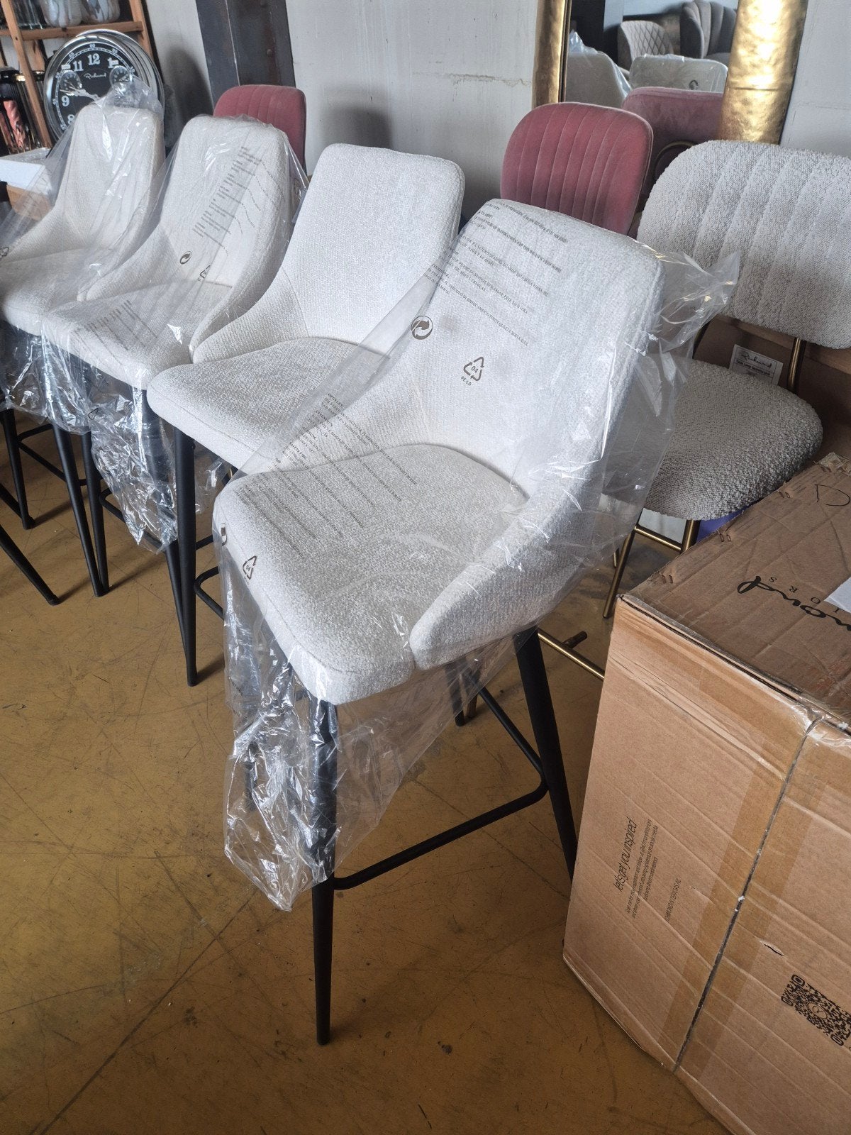 Richmond LUX aanbieding barkrukken BROOKE WHITE UNICORN0, 5 krukken of meer, Ophalen, Nieuw, 60 tot 90 cm