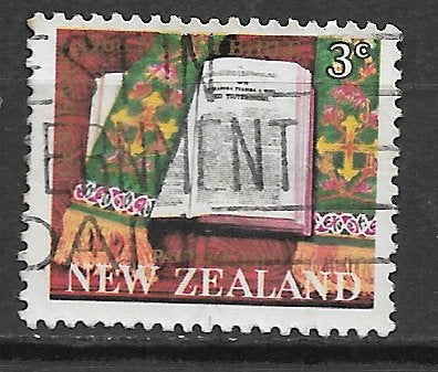 New Zealand 1968 100jr Maori bijbel religie, Ophalen of Verzenden, Gestempeld