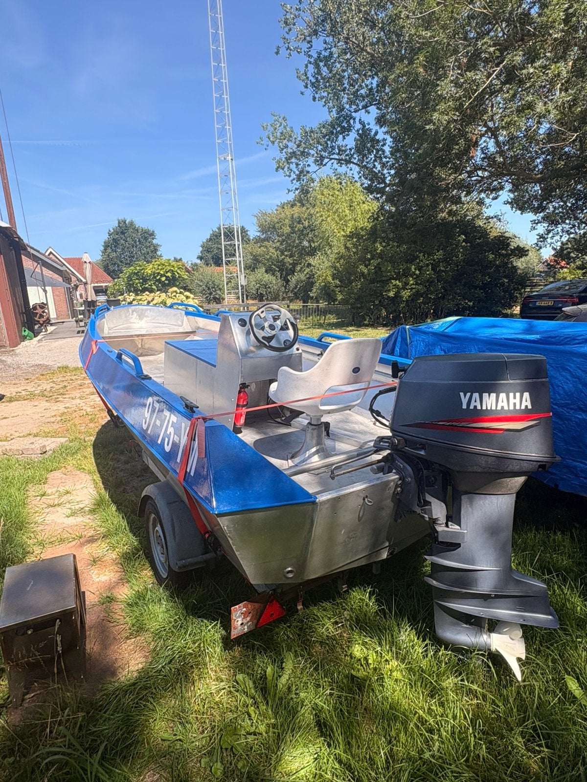 Speedboot 30PK 2takt, Watersport en Boten, Speedboten, Ophalen, Gebruikt, Aluminium, Buitenboordmotor