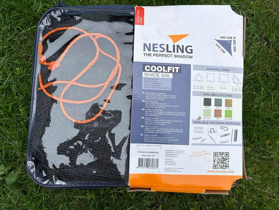 Nesling schaduwdoek driehoek 400 cm, 90 gr, Ophalen of Verzenden, Nieuw
