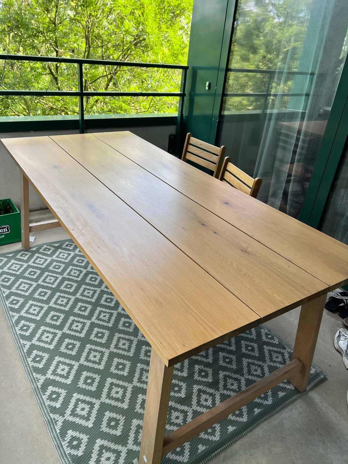 JYSK GADESKOV Eiken Eettafel 200x90 cm, Huis en Inrichting, Tafels | Eettafels, Eikenhout, 200 cm of meer, Scandinavisch, Zo goed als nieuw