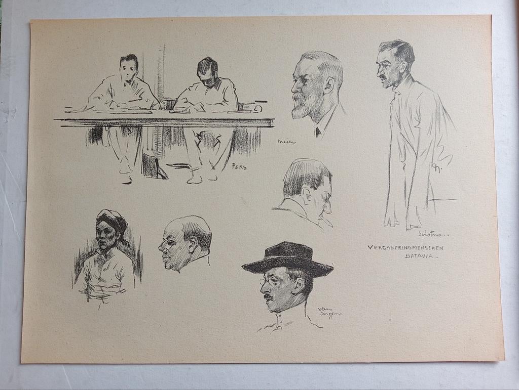 Gabrielse prent Nederlands Indië Indonesië, Ophalen of Verzenden, Voor 1940, Gebruikt, Overige onderwerpen