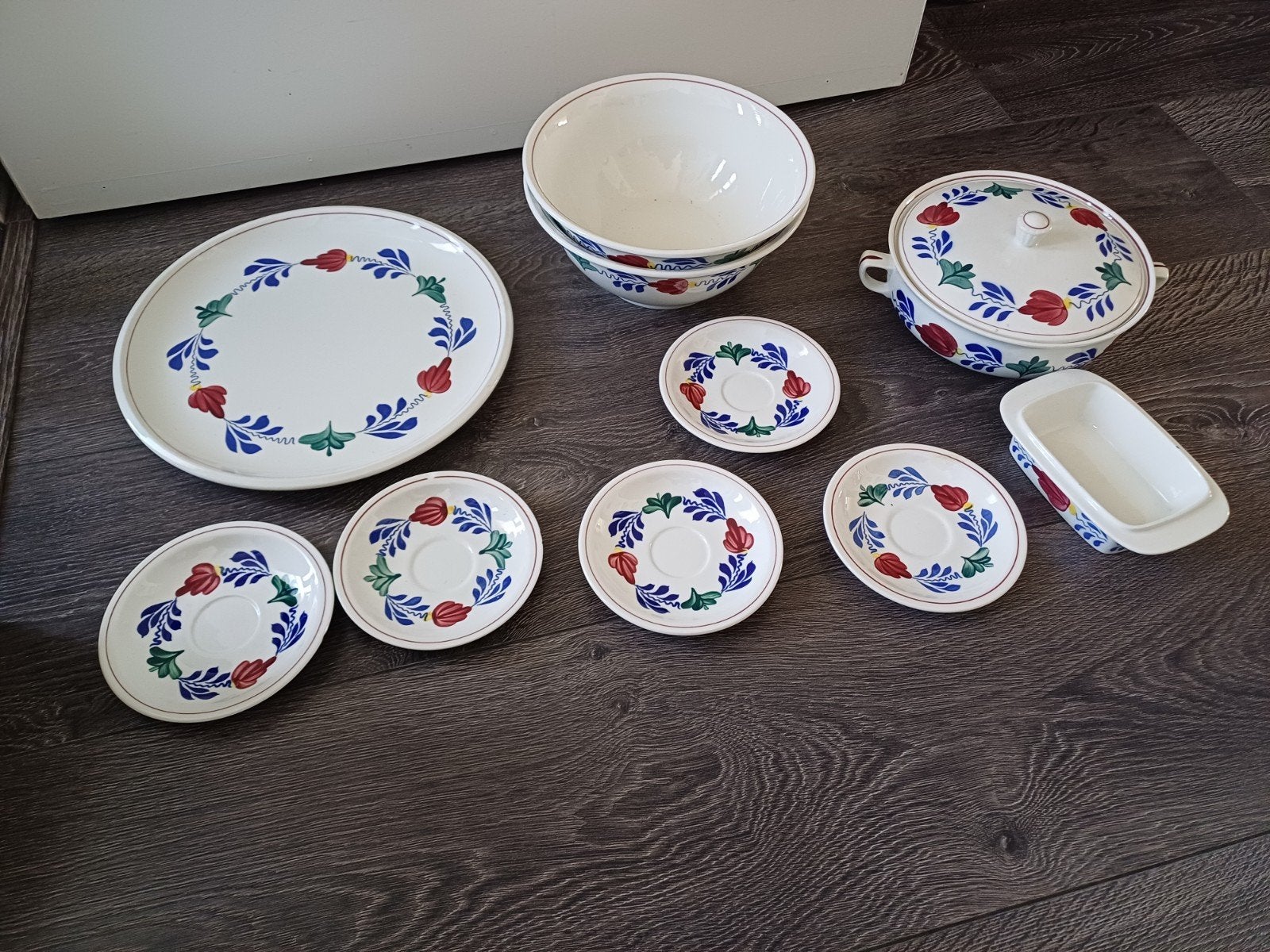 Boerenbont Boch servies met bloemmotief, Gebruikt, Overige merken, Overige typen, Ophalen of Verzenden